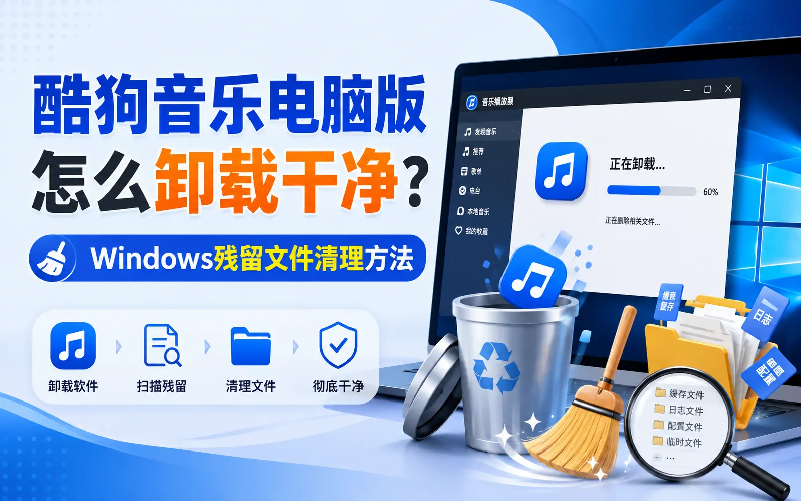 酷狗音乐电脑版怎么卸载干净？Windows残留文件清理方法